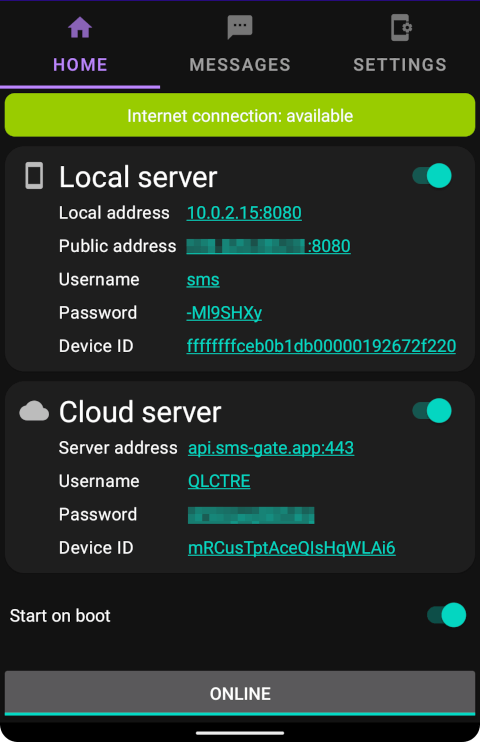 App UI screenshot